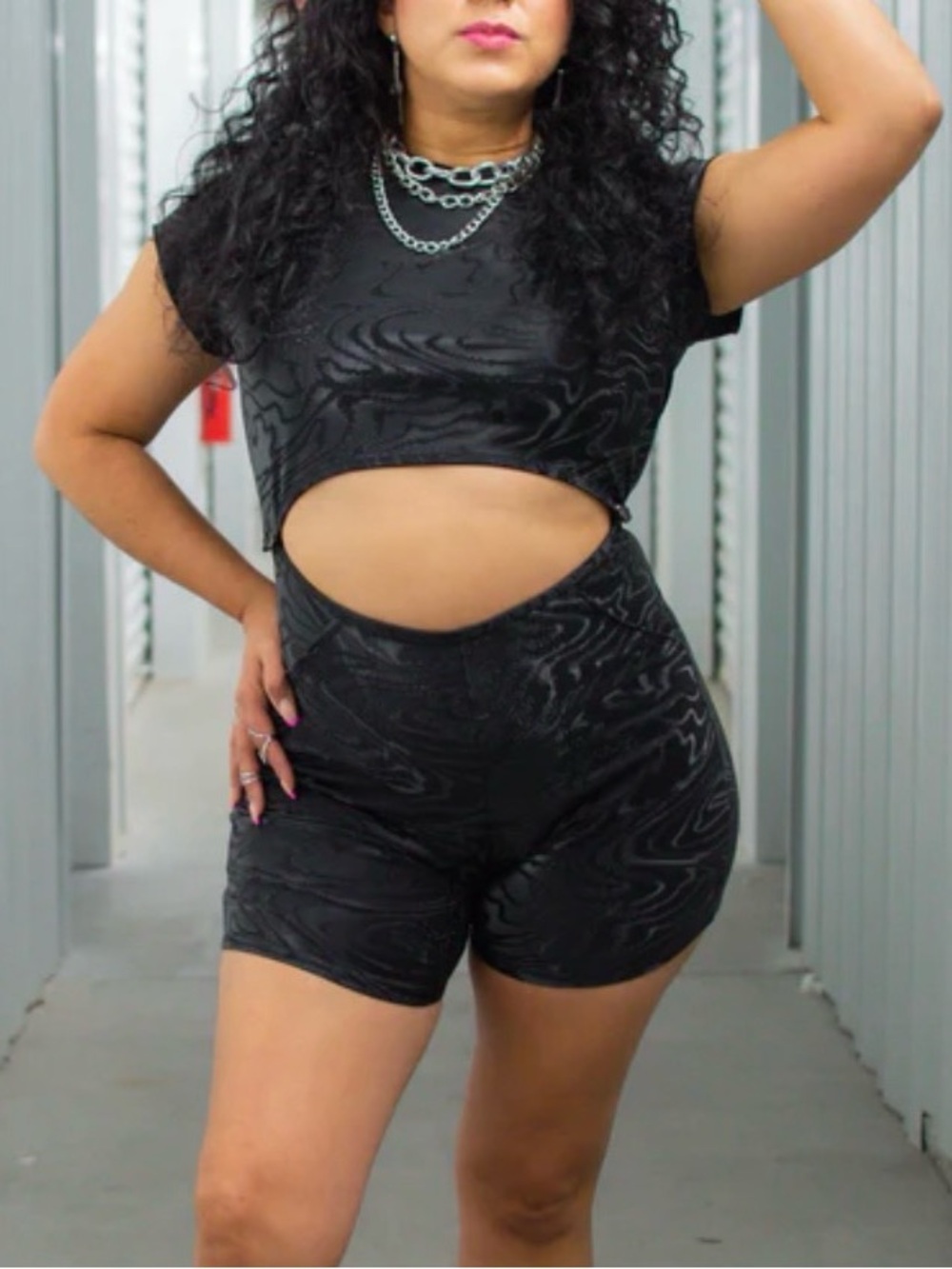 Rolita Couture- Rave Disruptor Romper - Midnight